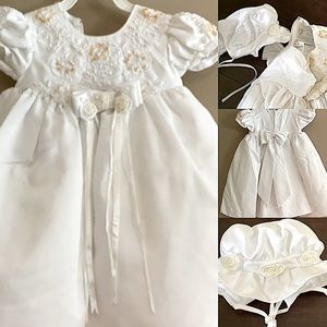 👰🏽White Christening Gown w Bonnet👰🏽